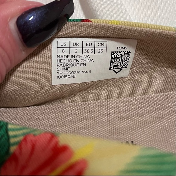 Toms Alpargata Yellow Hibiscus Floral Rope Espadrilles, Women’s size 8, New! - Picture 5 of 6